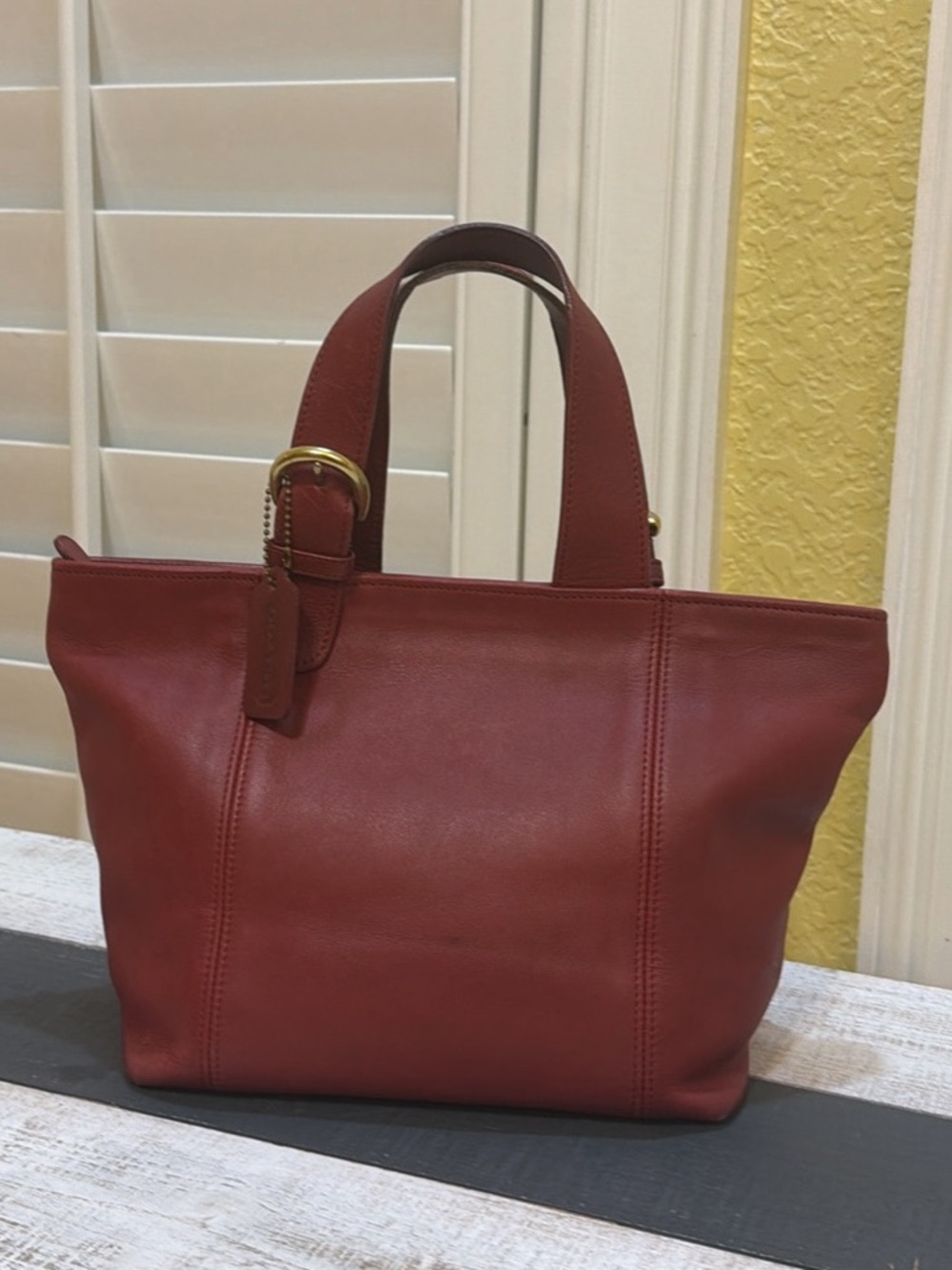 Coach Vintage Waverly Red Soho Tote. Style 4133, Made in 1996, Costa Rica.
